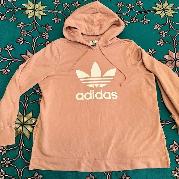 Adidas Women's Pink Blush Side Slit Hoodie L - Picture 6 of 6